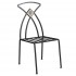 CHAIR GIUNONE WITH CERAMIC INSERT, CHAIR DIANA, WROUGHT IRON BASE