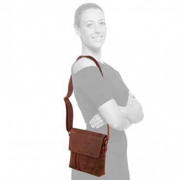 BORSA MESSANGER OLIMPIA 1 SCOMPARTO IN PELLE VINTAGE 23x6 H25 cm
