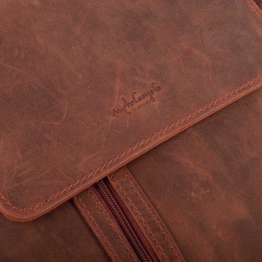 OLIMPIA MESSENGER BAG 1COMPARTMENT IN VINTAGE LEATHER 23x6 H25 cm