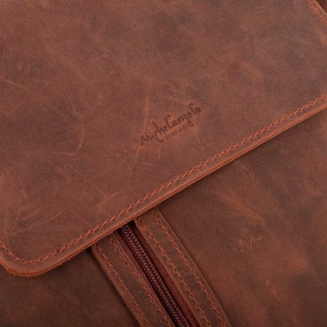 OLIMPIA MESSENGER BAG 1COMPARTMENT IN VINTAGE LEATHER 23x6 H25 cm