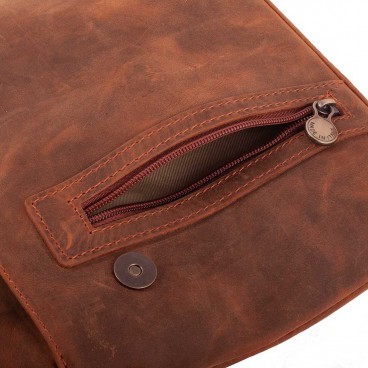 OLIMPIA MESSENGER BAG 1COMPARTMENT IN VINTAGE LEATHER 23x6 H25 cm