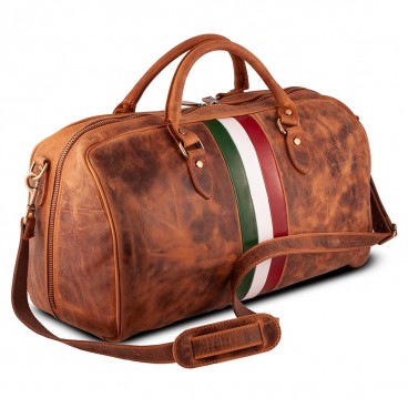 SACCO DA VIAGGIO LEPANTO IN PELLE VINTAGE 55x28 H31 cm