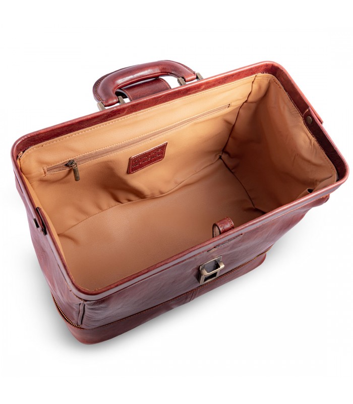 DOCTOR BAG DOUBLE BOTTOM BELLA VISTA IN LEATHER 39x17 H30 cm
