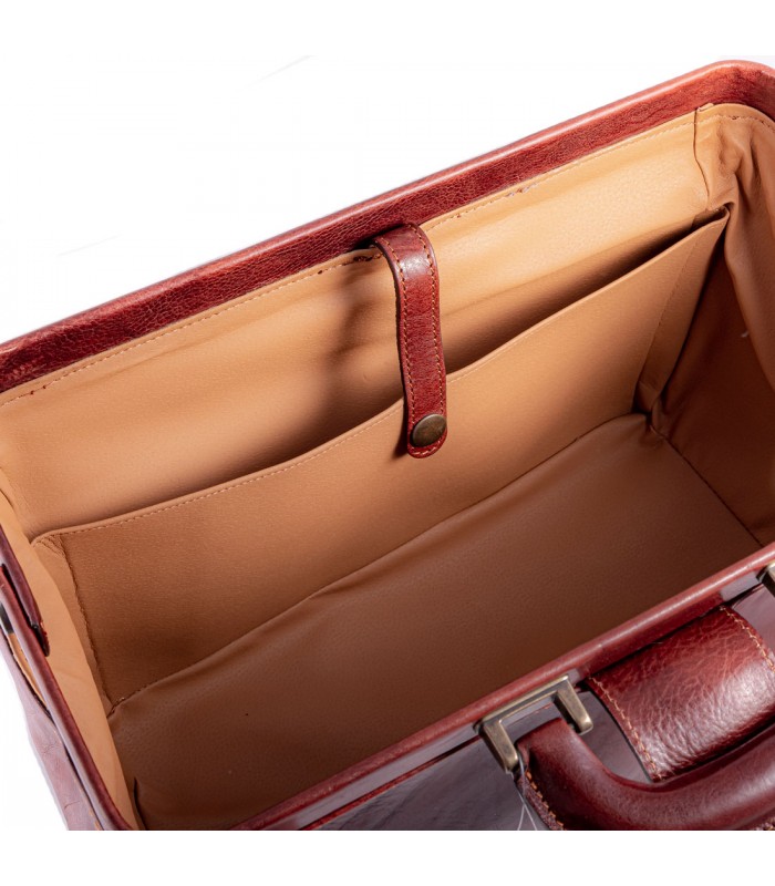 DOCTOR BAG DOUBLE BOTTOM BELLA VISTA IN LEATHER 39x17 H30 cm