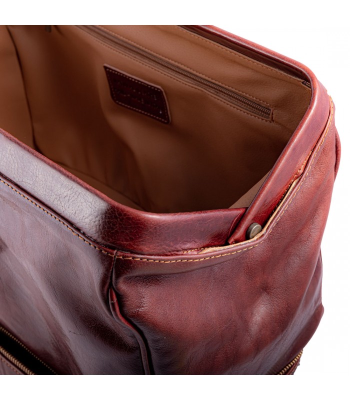 DOCTOR BAG DOUBLE BOTTOM BELLA VISTA IN LEATHER 39x17 H30 cm