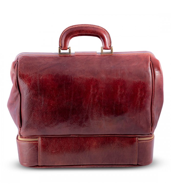 DOCTOR BAG DOUBLE BOTTOM BELLA VISTA IN LEATHER 39x17 H30 cm