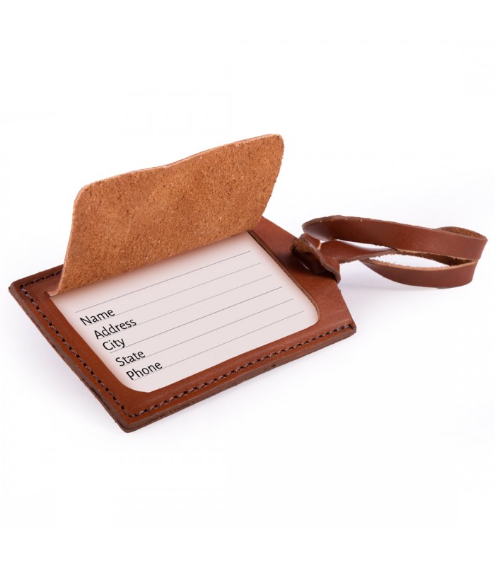 LUGGAGE TAG FOR SUITCASES IN LEATHER 6.5x10.5 H0.2 cm