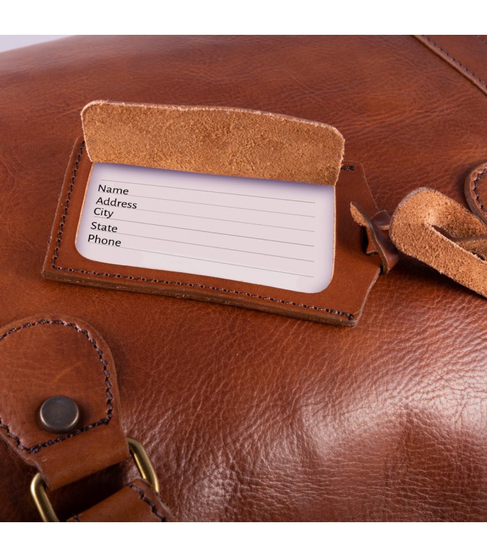 LUGGAGE TAG FOR SUITCASES IN LEATHER 6.5x10.5 H0.2 cm