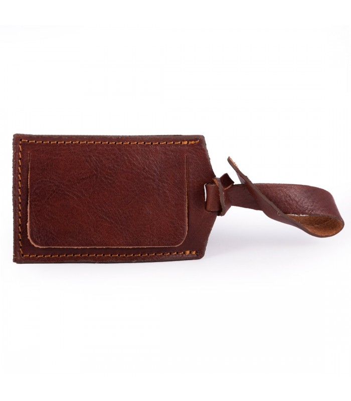 LUGGAGE TAG FOR SUITCASES IN LEATHER 6.5x10.5 H0.2 cm