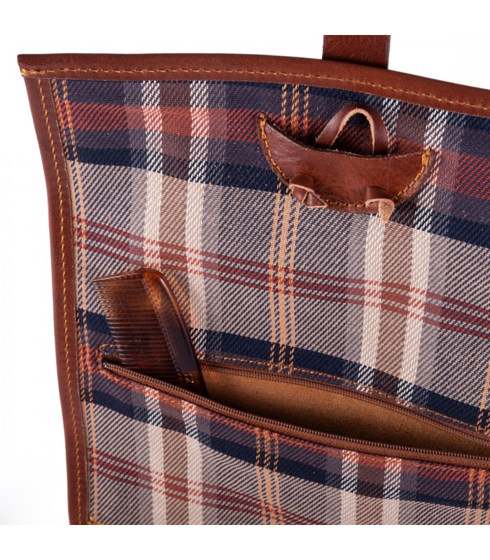 BEAUTY CASE IBIZA IN PELLE MARRONE 22x5 H48 cm