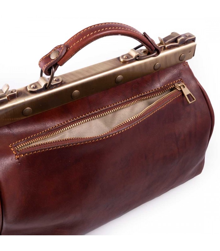 BORSA DOPPIA FIBBIA PHOENIX IN PELLE 35x13 H25 cm