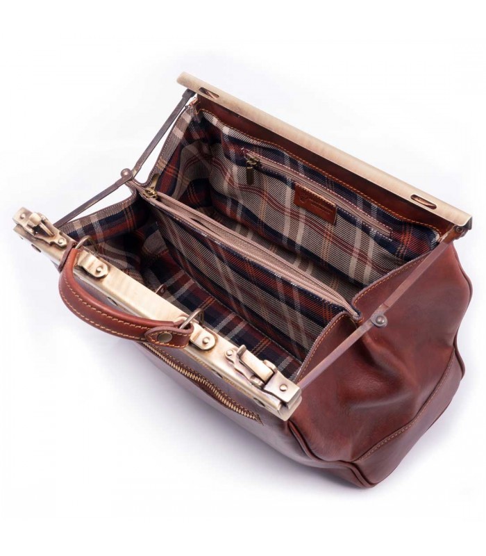 BORSA DOPPIA FIBBIA PHOENIX IN PELLE 35x13 H25 cm