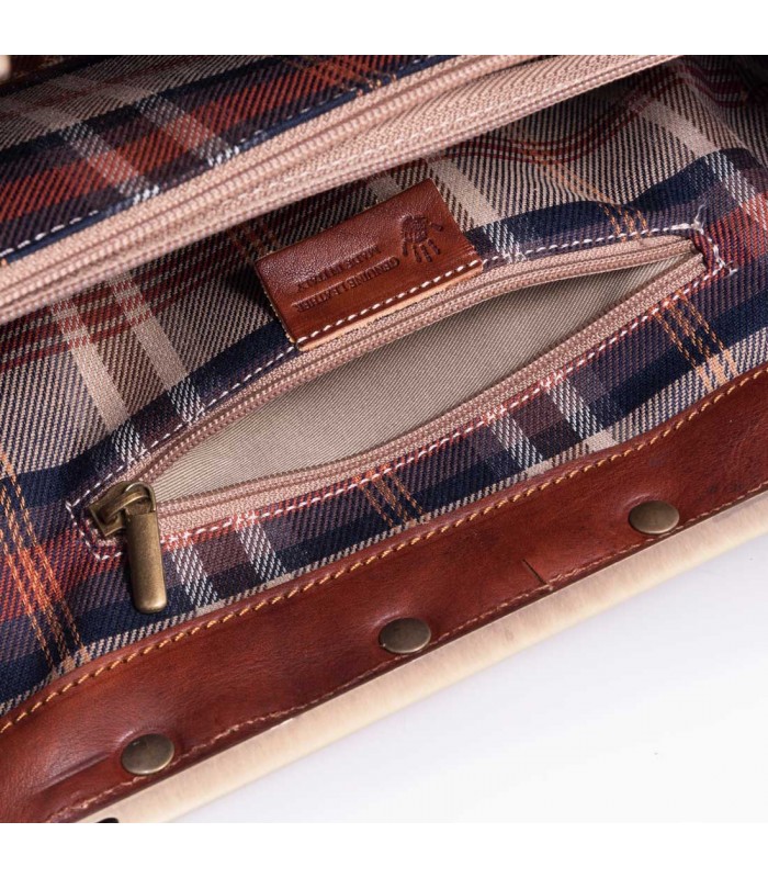 BORSA DOPPIA FIBBIA PHOENIX IN PELLE 35x13 H25 cm