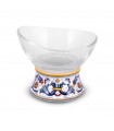 SMALL PAPAYA CUP CERAMIC BASE AND GLASS CUP, RICCO DERUTA DECORATION 13x13 H11 cm
