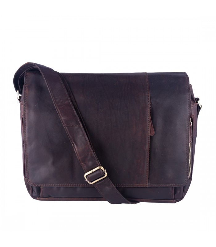 BORSA MESSANGER MONTEFALCO IN PELLE 40X11 H30 CM