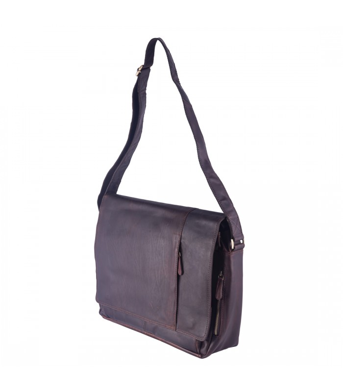 BORSA MESSANGER MONTEFALCO IN PELLE 40X11 H30 CM