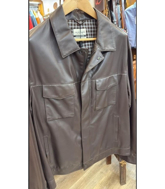 LEATHER JACKET SIZE 52 BLACK