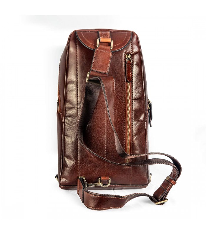 ONE-SHOULDER LEATHER BAG BOLOGNA 21X10 H37 CM