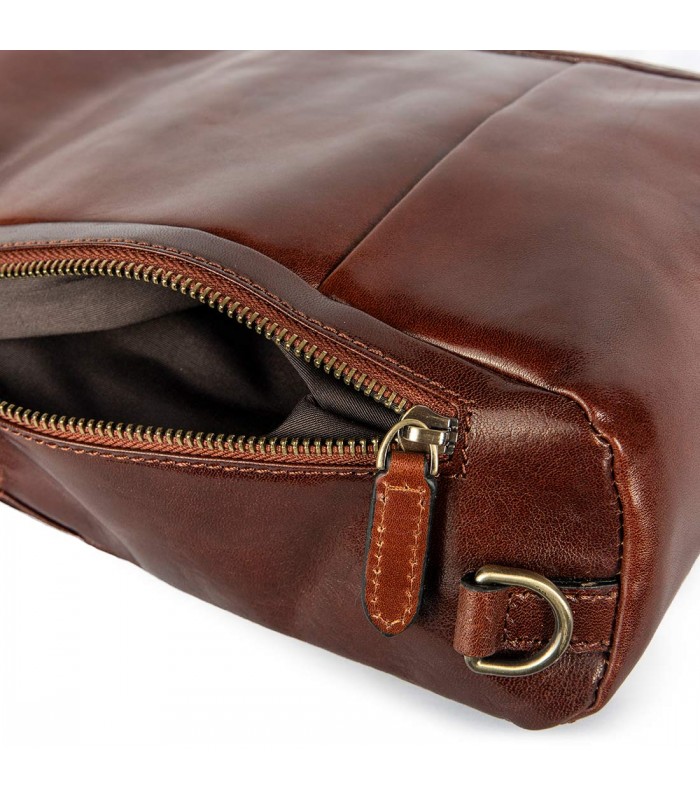 ONE-SHOULDER LEATHER BAG BOLOGNA 21X10 H37 CM