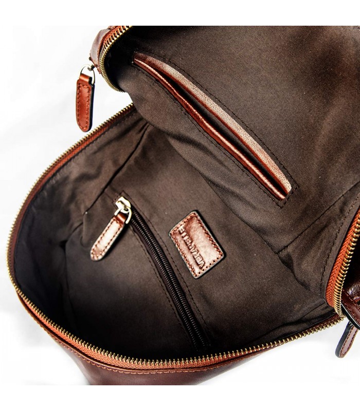 ONE-SHOULDER LEATHER BAG BOLOGNA 21X10 H37 CM