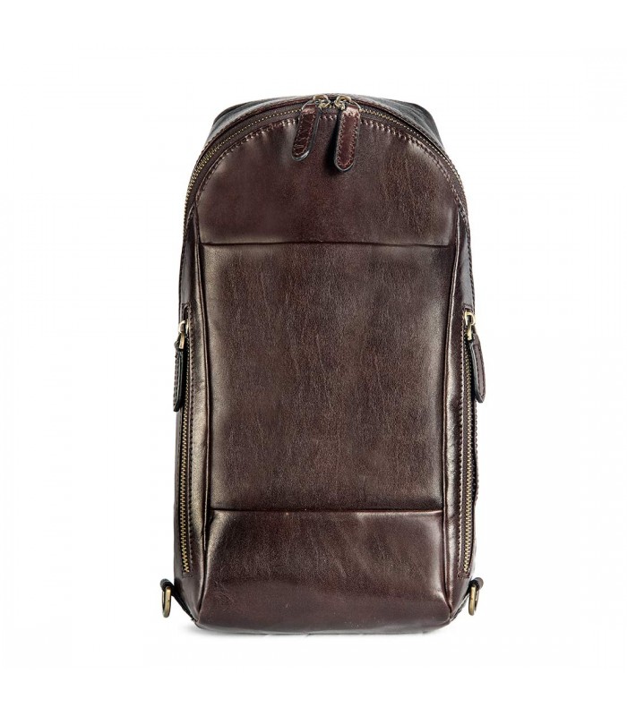 ONE-SHOULDER LEATHER BAG BOLOGNA 21X10 H37 CM