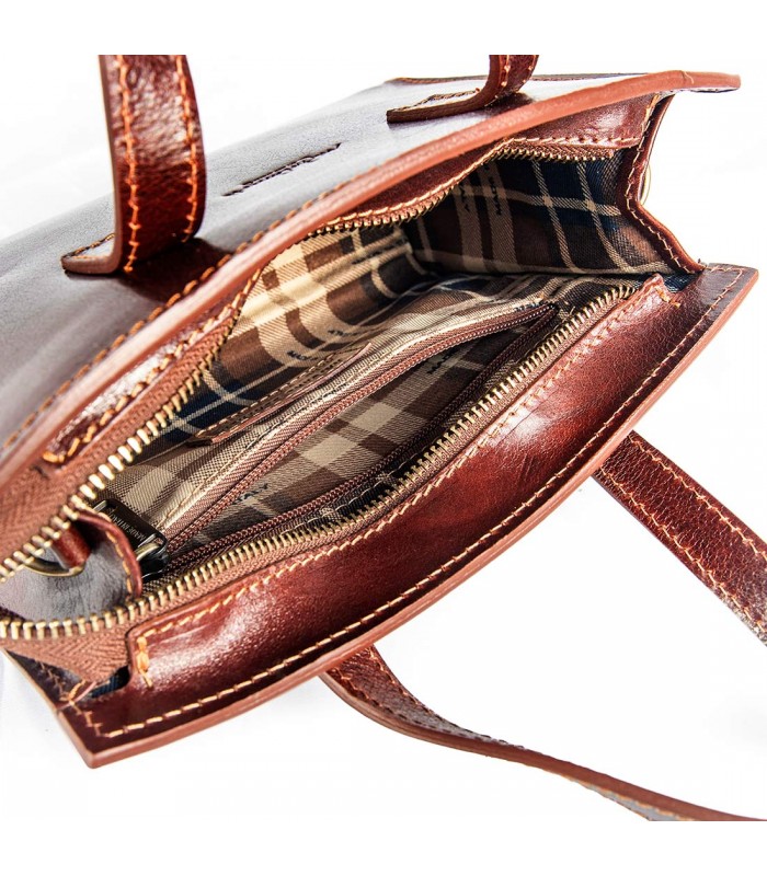 WOMEN'S LEATHER BAG CAPRI 23X8 H16 CM