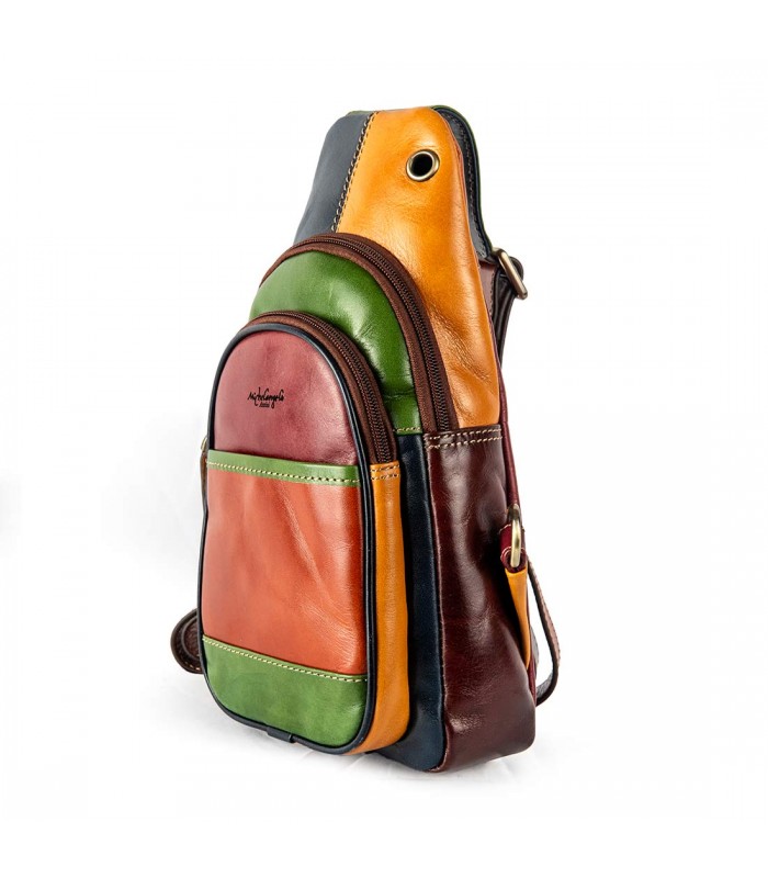 MULTICOLOR ONE-SHOULDER RIO LEATHER BAG 17X11 H40 CM