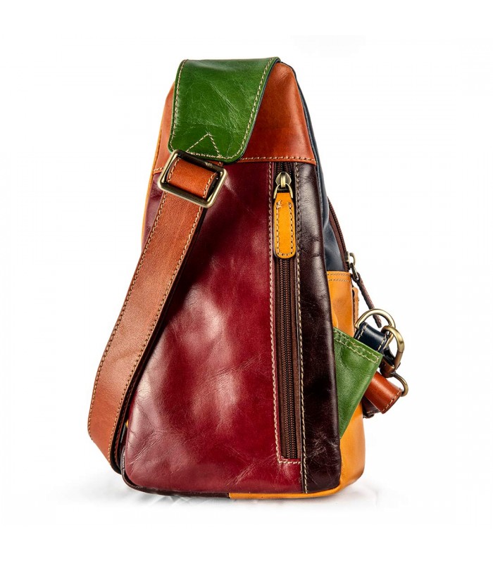 MULTICOLOR ONE-SHOULDER RIO LEATHER BAG 17X11 H40 CM