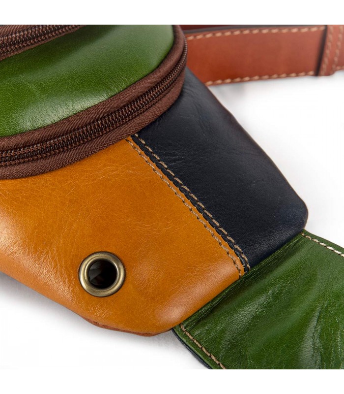 MULTICOLOR ONE-SHOULDER RIO LEATHER BAG 17X11 H40 CM