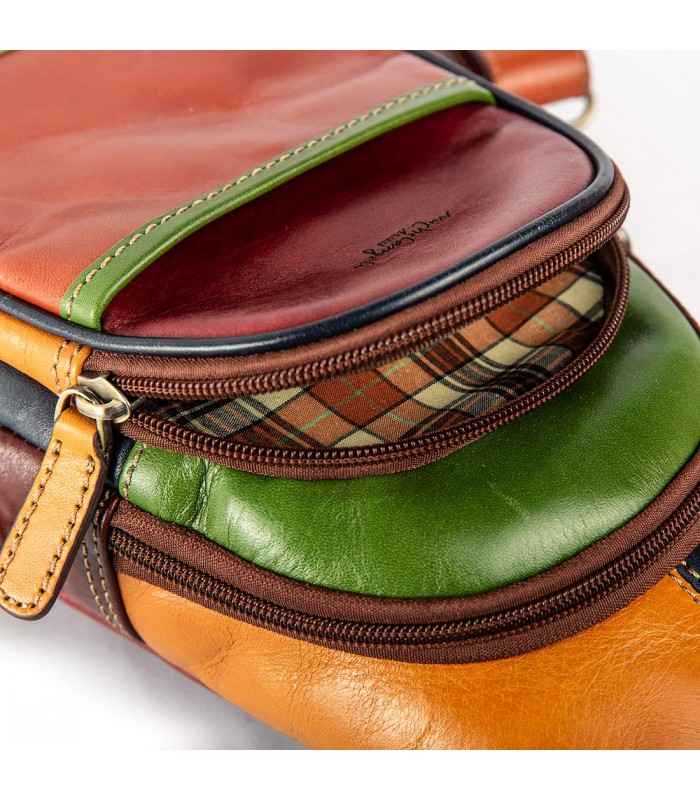 MULTICOLOR ONE-SHOULDER RIO LEATHER BAG 17X11 H40 CM