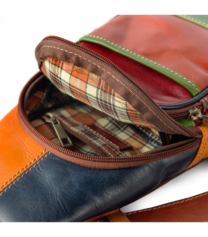 MULTICOLOR ONE-SHOULDER RIO LEATHER BAG 17X11 H40 CM