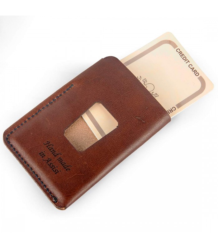 PORTACARTE ASSISI IN PELLE 6.5X0.5 H9.5 CM