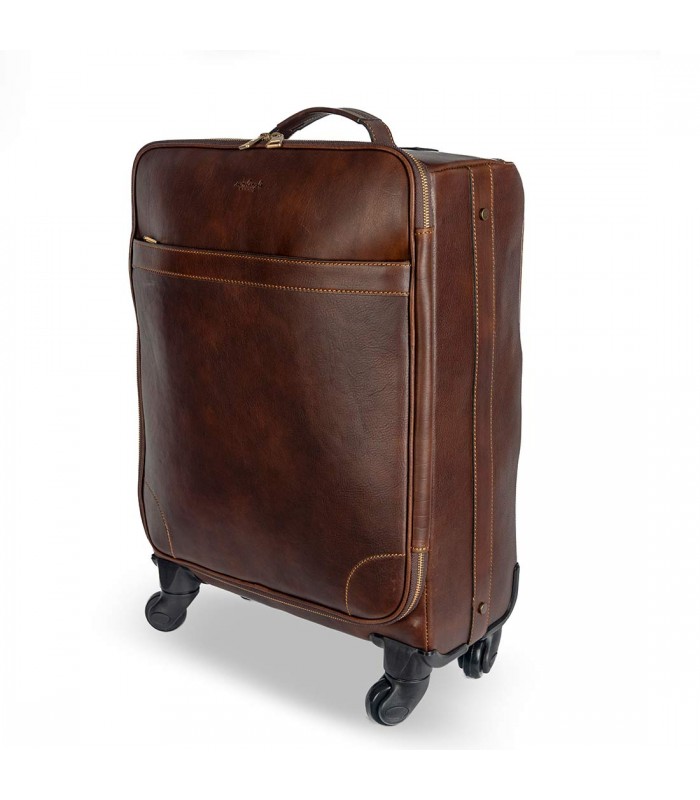 TROLLEY 4 RUOTE IN PELLE 37X19 H56 CM