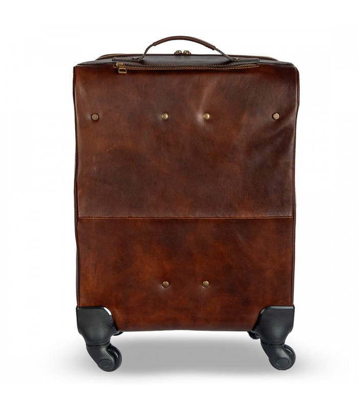 TROLLEY 4 RUOTE IN PELLE 37X19 H56 CM