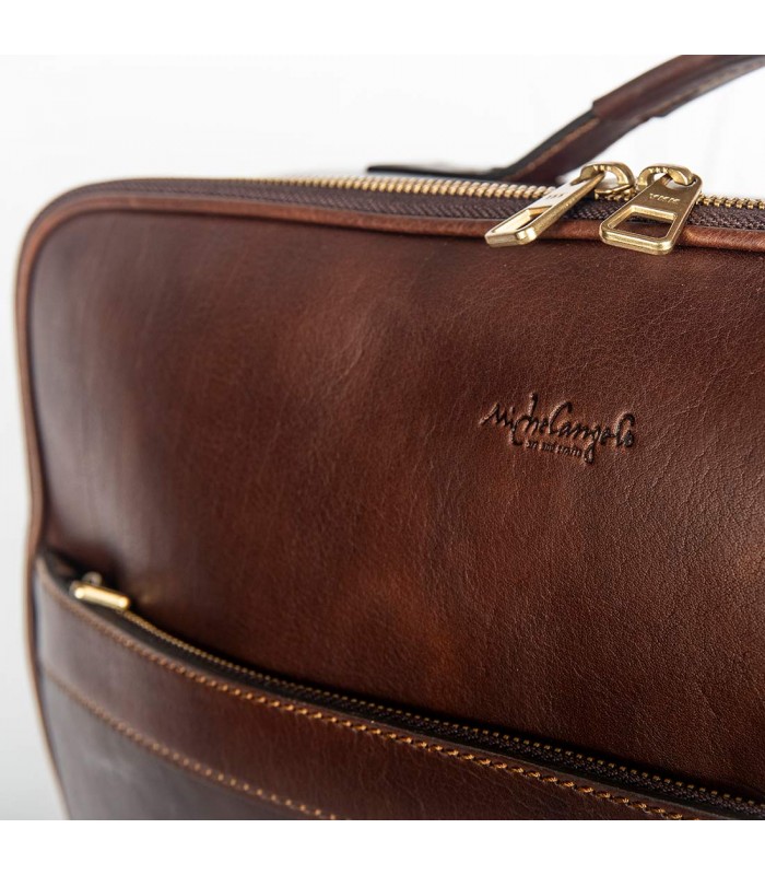 TROLLEY 4 RUOTE IN PELLE 37X19 H56 CM