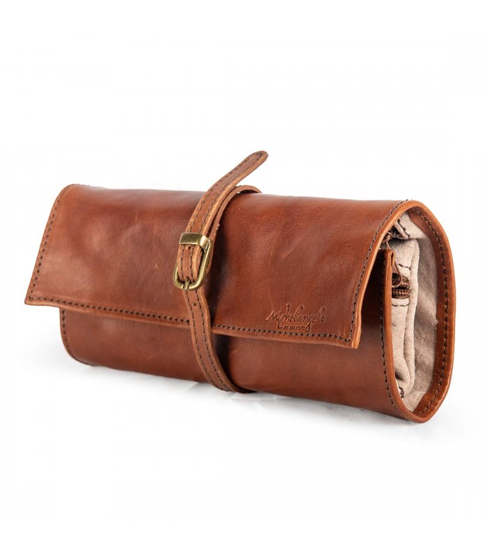 LEATHER JEWELRY TRAVEL CASE 21X5 H8.5 CM