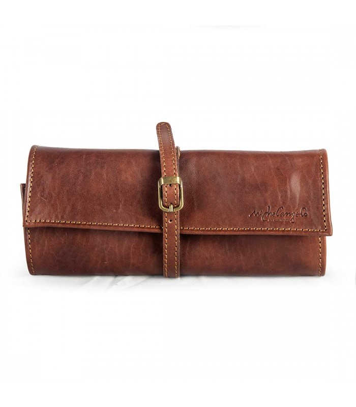 LEATHER JEWELRY TRAVEL CASE 21X5 H8.5 CM