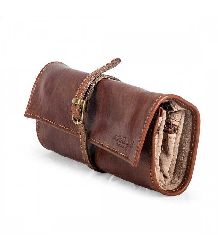 LEATHER JEWELRY TRAVEL CASE 21X5 H8.5 CM