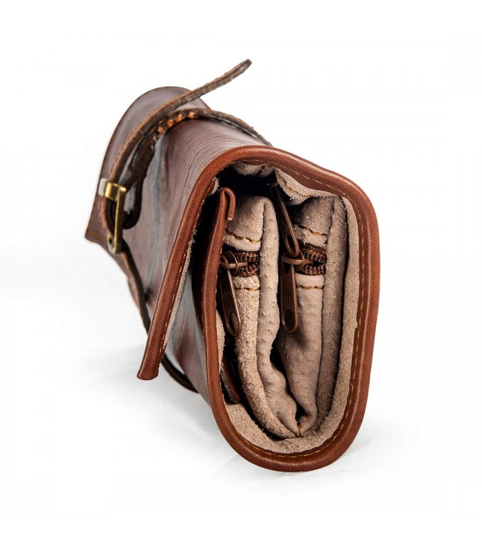 LEATHER JEWELRY TRAVEL CASE 21X5 H8.5 CM