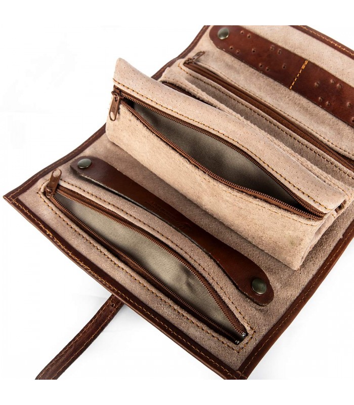LEATHER JEWELRY TRAVEL CASE 21X5 H8.5 CM