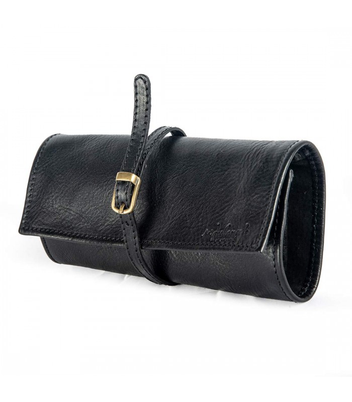 LEATHER JEWELRY TRAVEL CASE 21X5 H8.5 CM