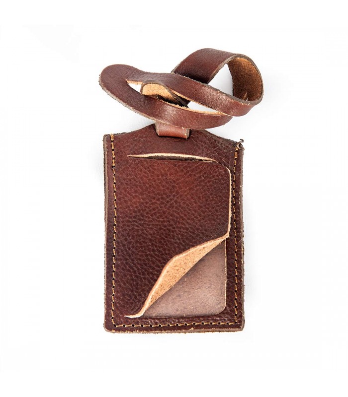 LUGGAGE TAG FOR SUITCASES IN LEATHER 6.5x10.5 H0.2 cm