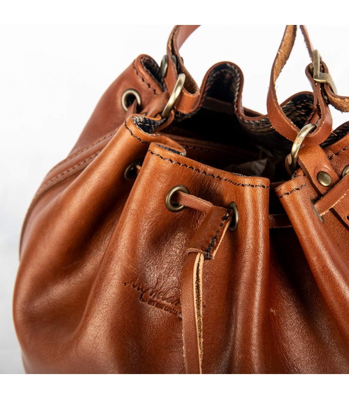 SECCHIELLO DONNA IN PELLE 20X10 H17 CM