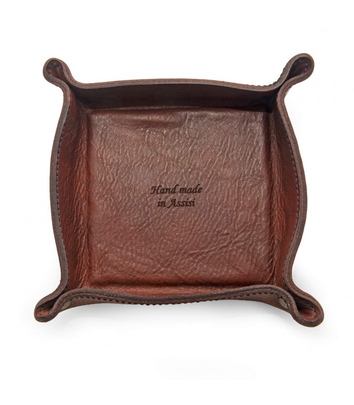 LEATHER POCKET EMPTYER 13,5X13,5 H2,5 CM