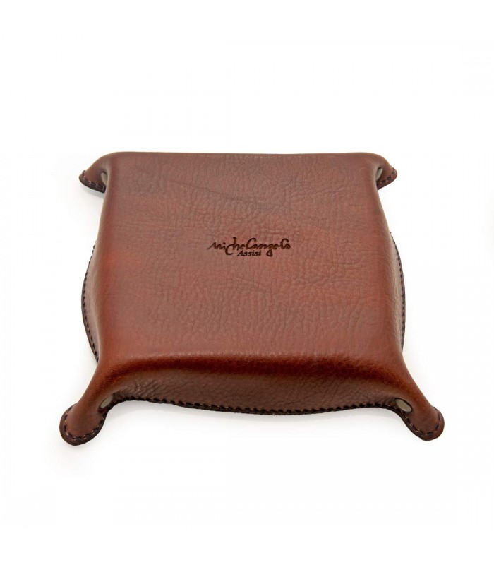 LEATHER POCKET EMPTYER 13,5X13,5 H2,5 CM